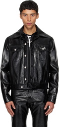 Courrèges Black Vinyl Trucker Jacket
