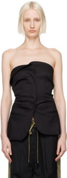OPEN YY Black Unbalanced Tank Top