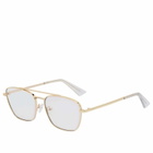 Le Specs Diametric Blue Light Glasses in Gold/Blue Light Lens 