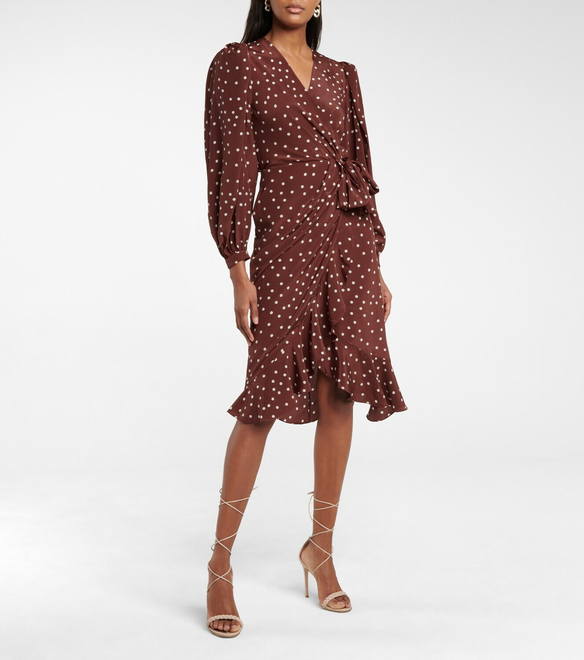 Robe à Langer Johanna Ortiz - Crêpe Noir Et Blanc, Fleurs Anglaises, Taille S (36)