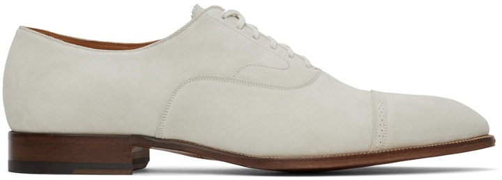 Photo: TOM FORD Off-White Suede Bradden Oxfords