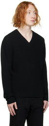 LEMAIRE Black V-Neck Sweater