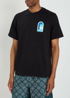 Casablanca Gradient Arch Printed Cotton T-shirt Black