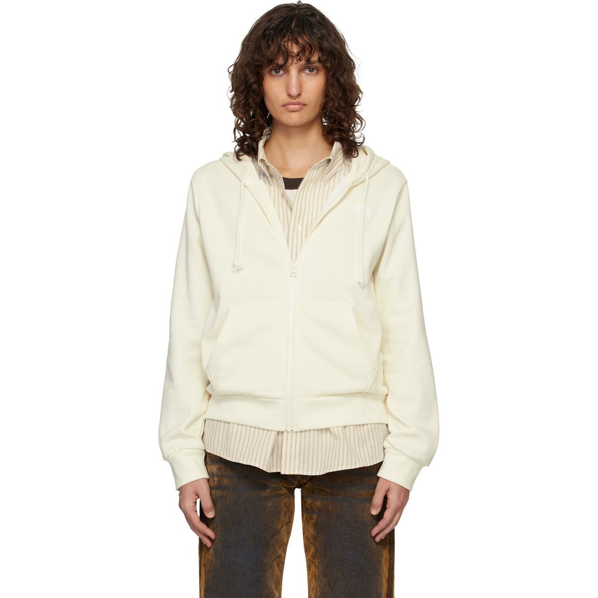 The North Face White Evolution Simple Dome Regular Full-Zip Hoodie