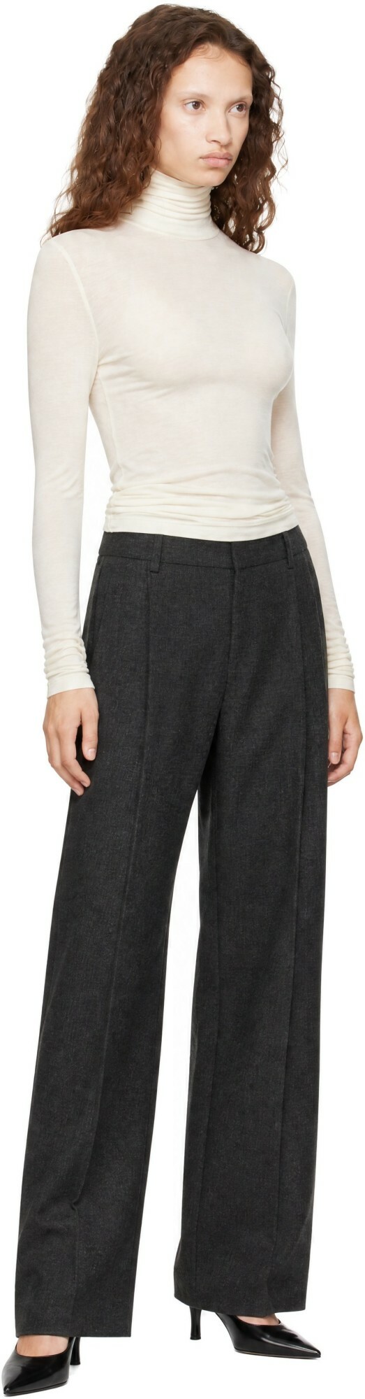 AGOLDE Gray Sathia Wool Trousers