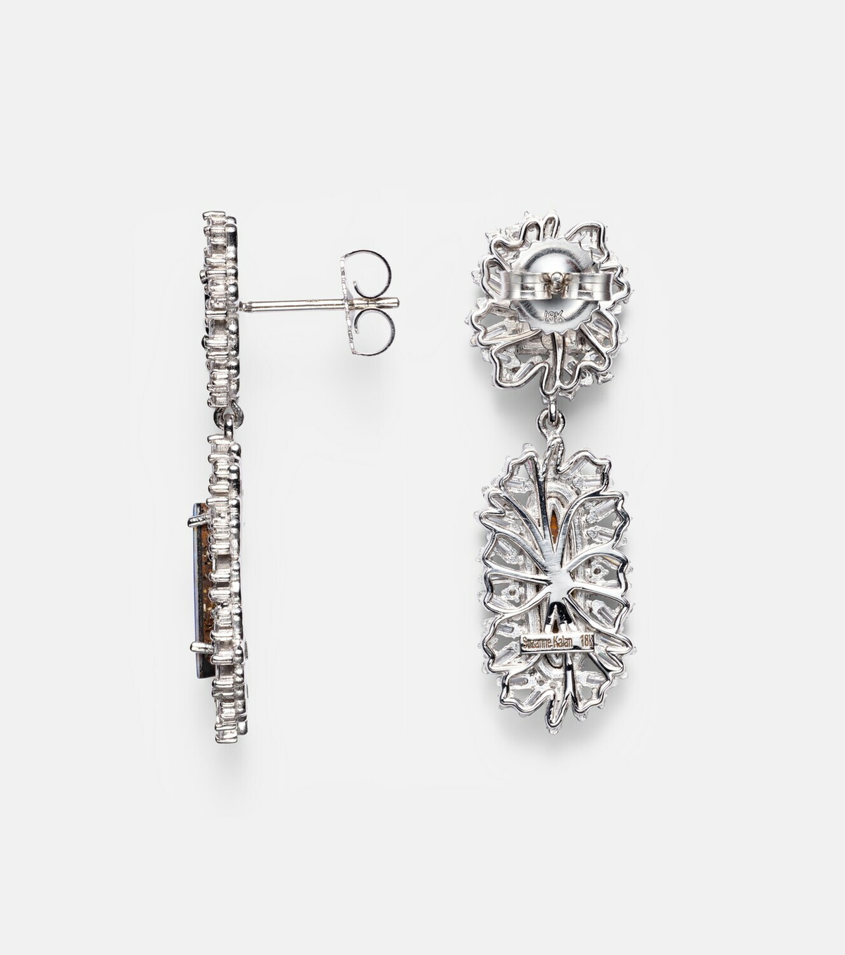 Suzanne Kalan 18kt white gold earrings with gemstones