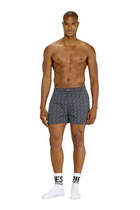 Diesel Three-pack cotton boxers solid and all-over DSL print - Boxer briefs Mens in Blue