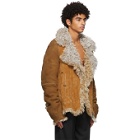 Ann Demeulemeester Reversible Brown and Off-White Shearling Jacket