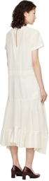 sacai Off-White Cotton Broadcloth Midi Dress