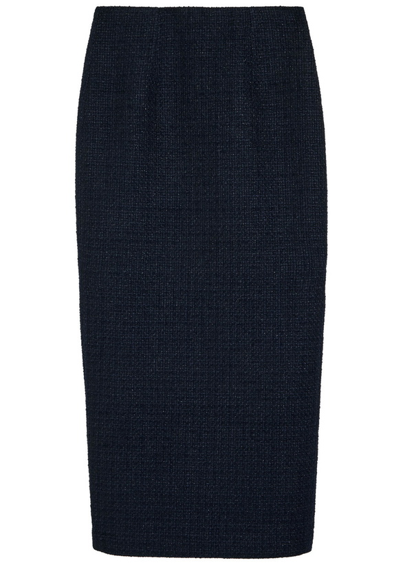 Photo: Roland Mouret Ceremony Metallized Bouclé Midi Skirt Navy