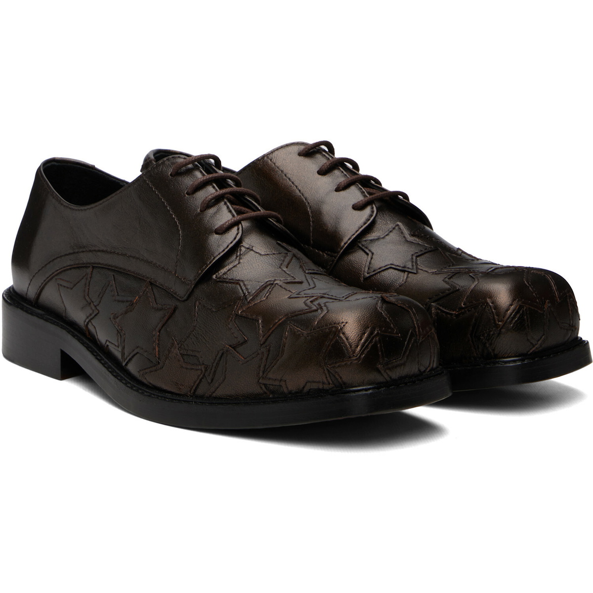 Stefan Cooke Brown Star Square Toe Derbys