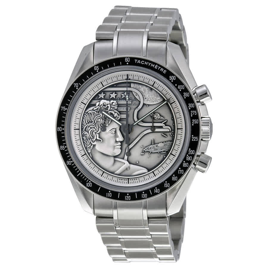 Omega Speedmaster Apollo XVII Silver Embossed Dial Mens Watch 311.30.42.30.99.002
