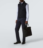Kiton Leather-trimmed tote bag