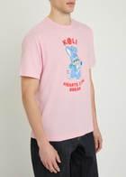 Kenzo Cartoon Printed Cotton T-shirt Pink