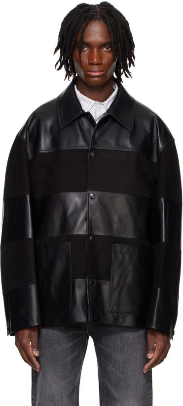 Photo: Solid Homme Black Block Leather Jacket