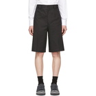 Lanvin Black Embroidered Logo Chino Shorts