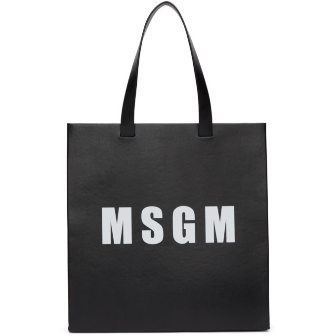 Photo: MSGM Black Logo Tote Bag