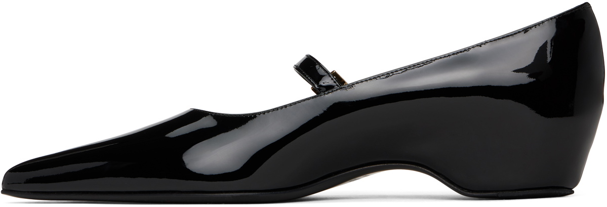 KHAITE Black Sybil Mary Jane Ballerina Flats