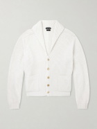 TOM FORD - Ribbed Cashmere and Cotton-Blend Cardigan - Neutrals