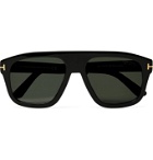 TOM FORD - D-Frame Acetate and Gold-Tone Polarised Sunglasses - Black