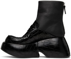 LOEWE Black Wedge Loafer Boots