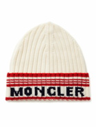 Moncler - Logo-Intarsia Ribbed Virgin Wool Beanie