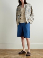 KAPITAL - Easy Wide-Leg Belted Denim Shorts - Blue