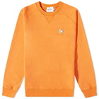 Maison Kitsuné Men's Chillax Fox Patch Classic Sweat in Neon Orange