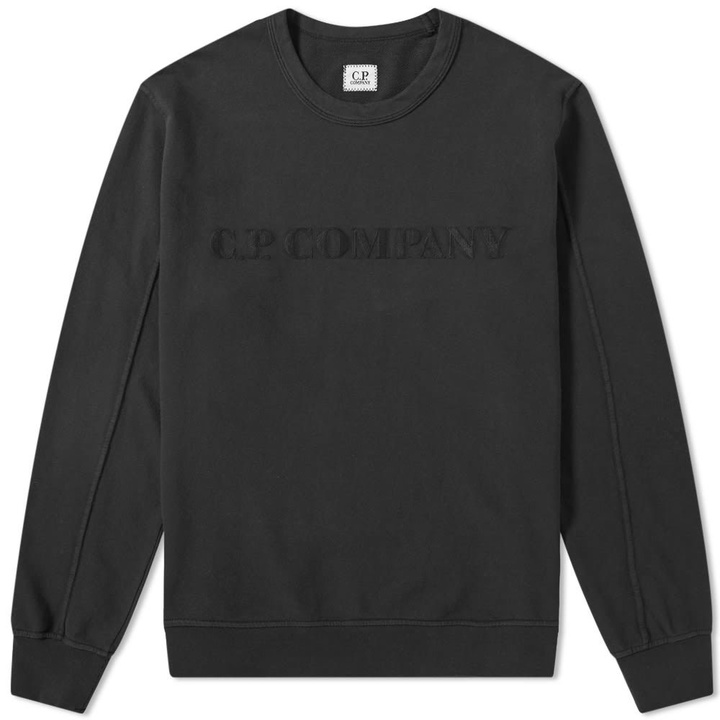 Photo: C.P Company Straight Logo Crew Sweat Black