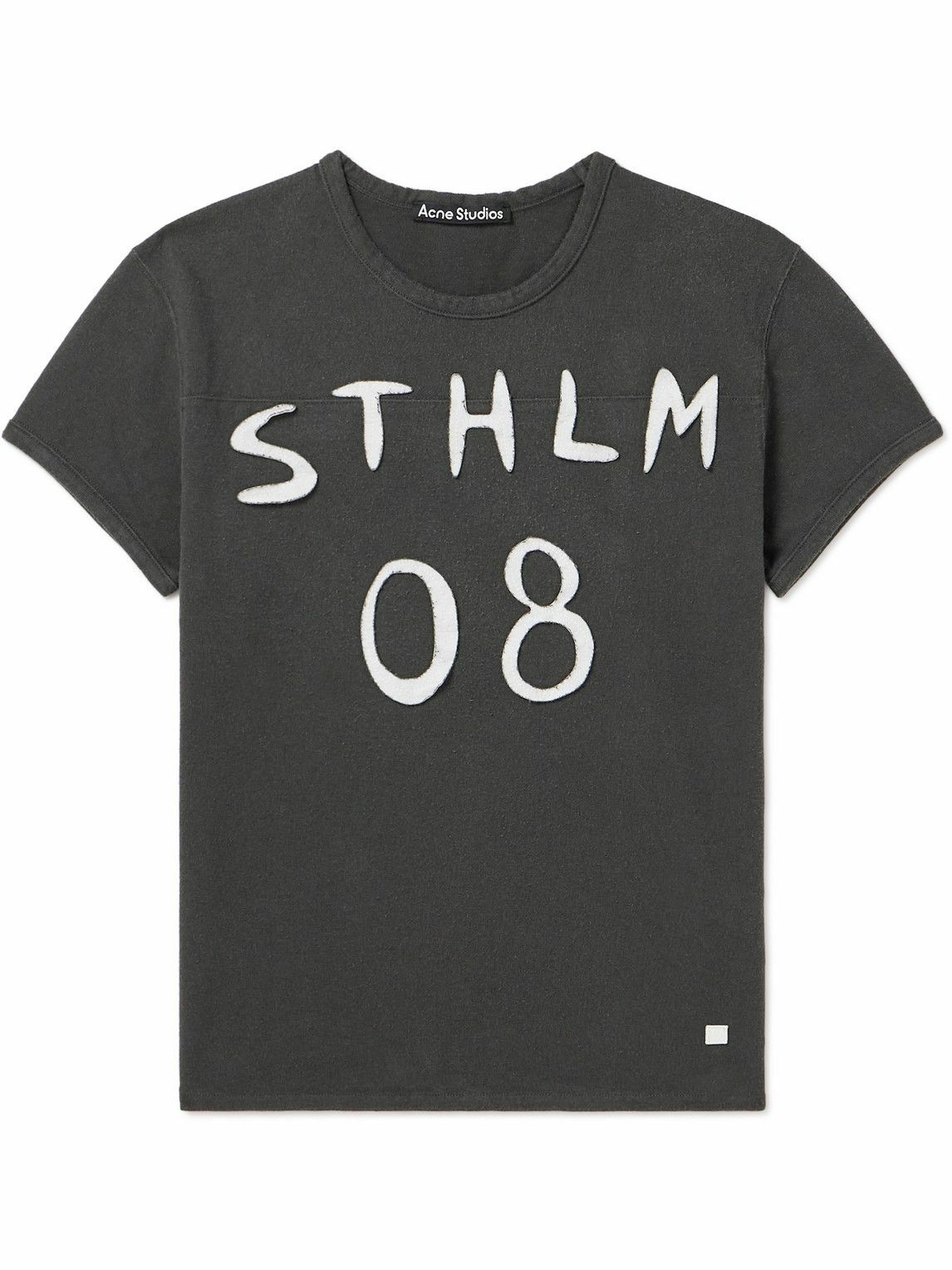 Acne Studios☆Appliqued cotton-mesh T-Shirt Tシャツ【UK発】 ACNE STUDIOS Appliquéd Cotton-Mesh T-Shirt | endource