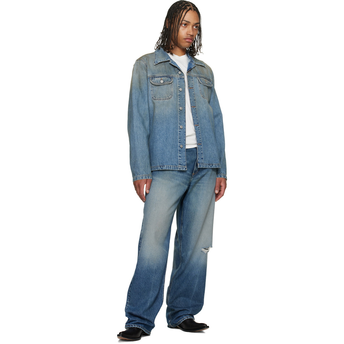 MM6 Maison Margiela Blue Straight-Leg Jeans