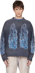 Who Decides War Navy Flame Glass Sweatshirt