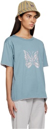 NEEDLES Blue & Gray Printed Reversible T-shirt