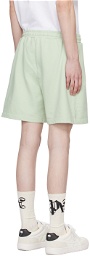 Palm Angels Green Embroidered Shorts