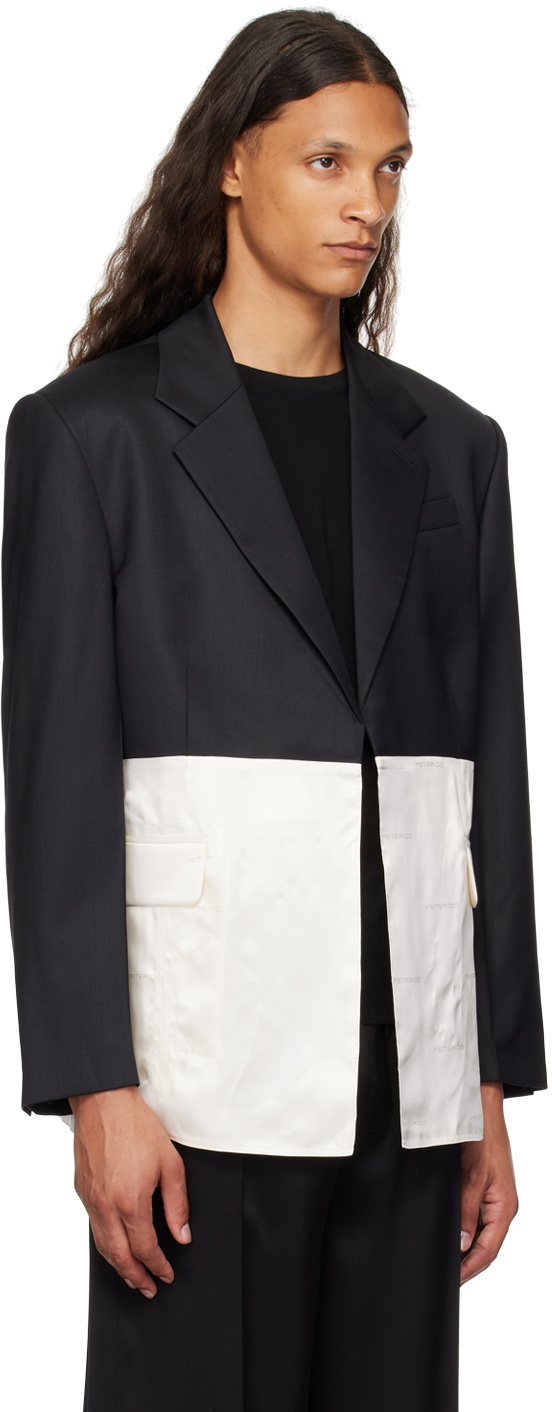 Peter Do Black & Off-White Combo Classic Blazer