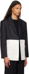 Peter Do Black & Off-White Combo Classic Blazer