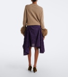 Jacques Wei Ruched leather-trimmed miniskirt
