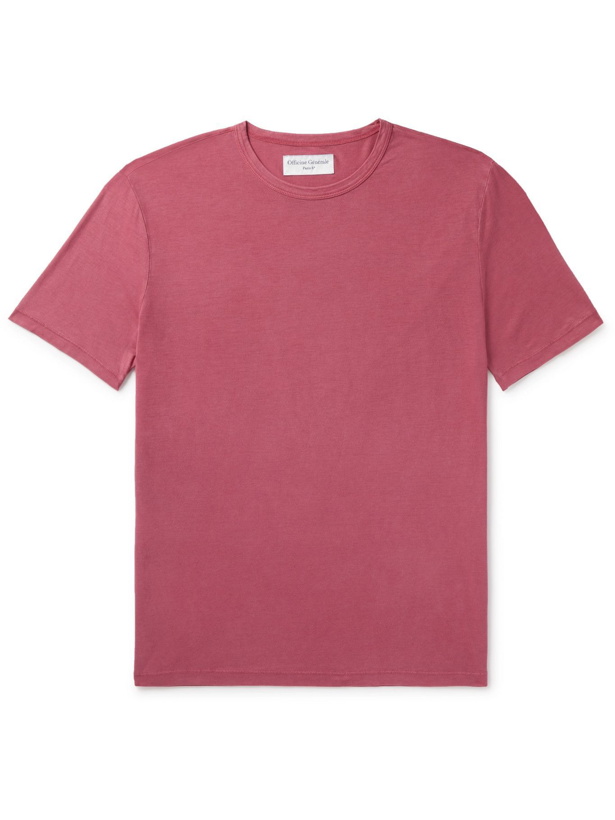 Photo: OFFICINE GÉNÉRALE - Pigment-Dyed Lyocell and Cotton-Blend Jersey T-Shirt - Pink
