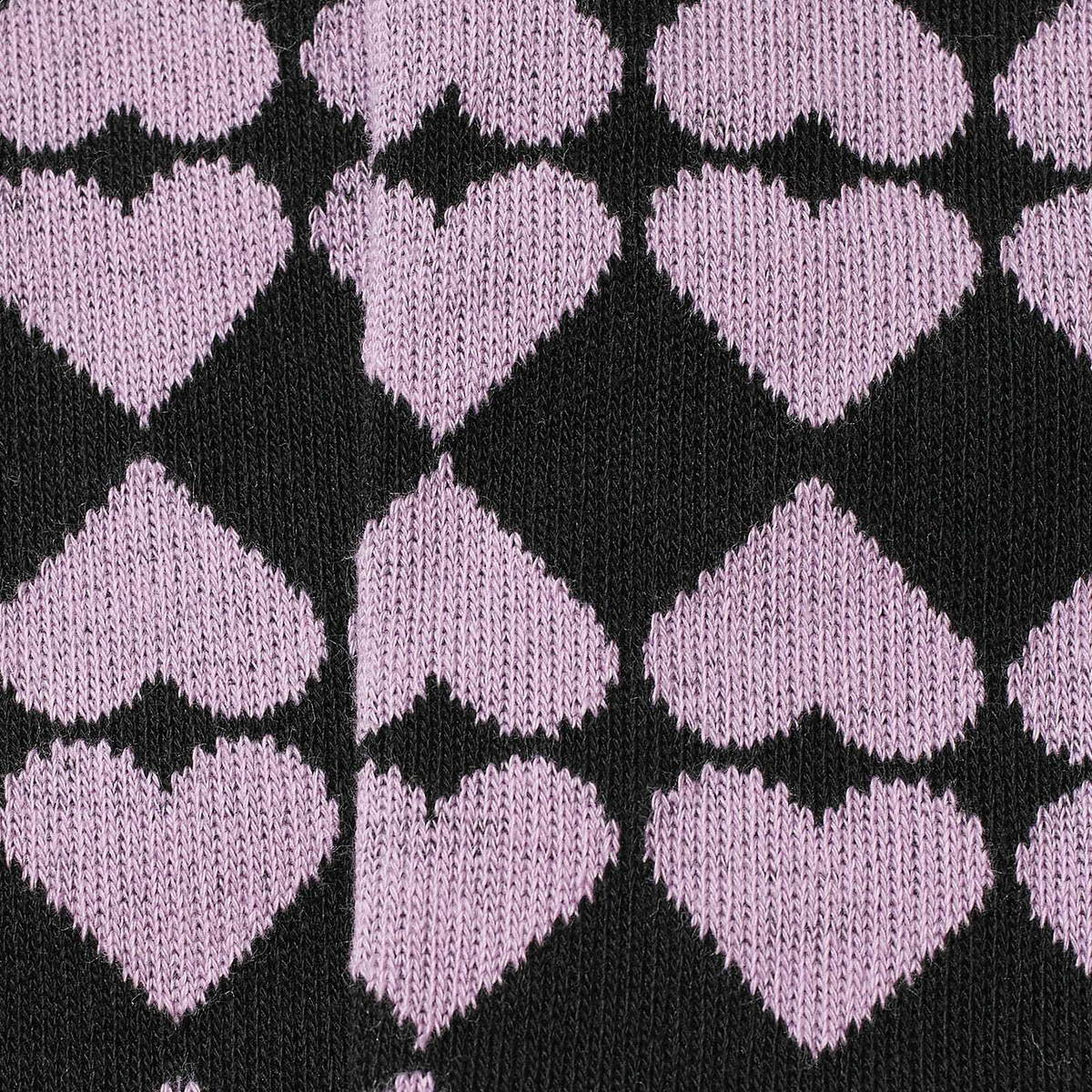 Socksss Purple Hearts in Black