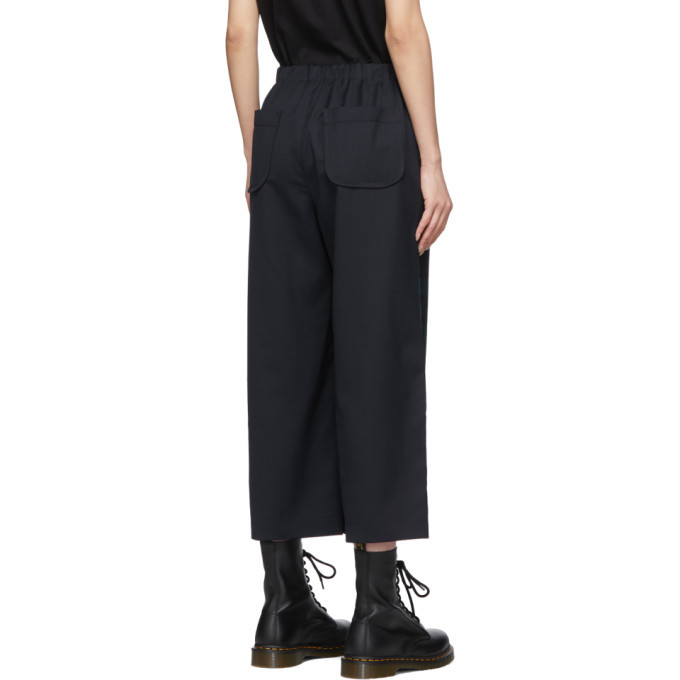 Tricot Comme des Garcons Navy and Green Tartan Trousers