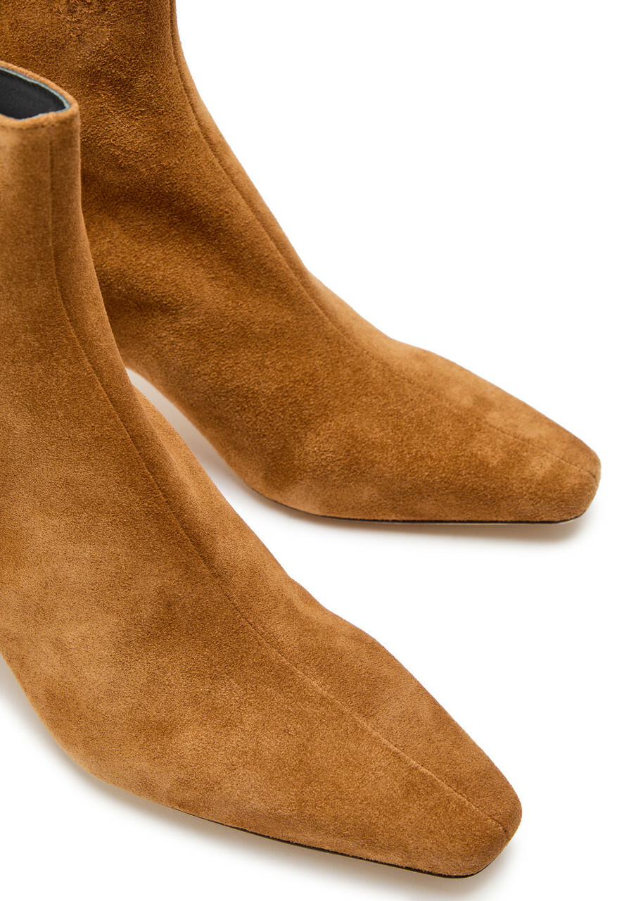 Staud Wally Suede Ankle Boots Tan