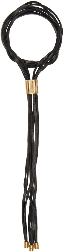 Photo: Saint Laurent Black Leather String Bracelet