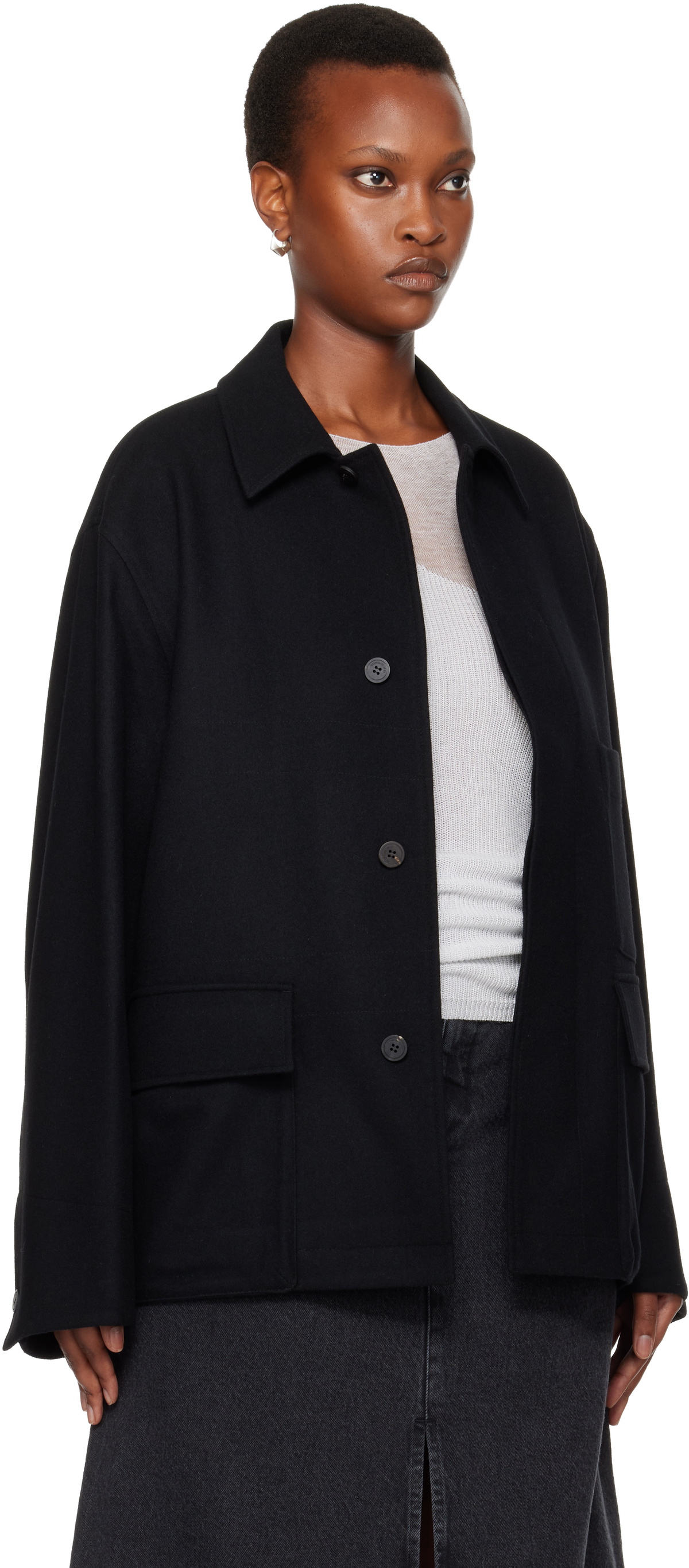 LE17SEPTEMBRE Black Wool Field Jacket