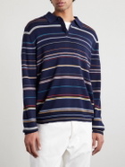Paul Smith - Striped Merino Wool Polo Sweater - Blue