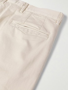 Incotex - Slim-Fit Stretch-Cotton Sateen Trousers - White