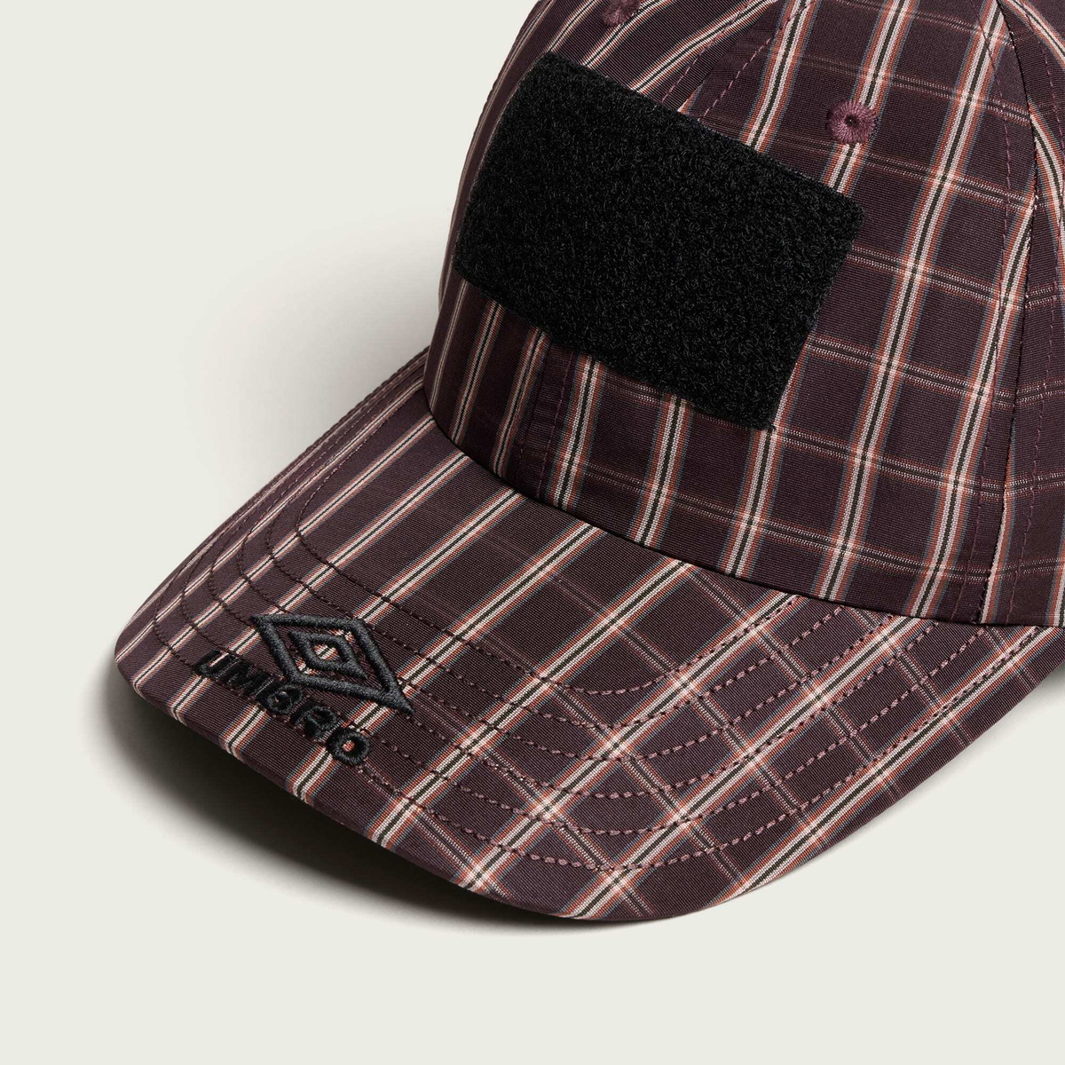 Umbro by Slam Jam Men's Checked Hazard Cap - END. Exclusive in Burgundy