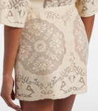 Valentino Floral cotton-blend miniskirt