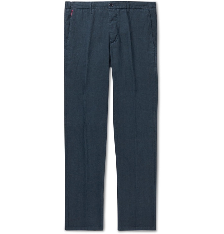 Photo: Altea - Tapered Linen Trousers - Blue