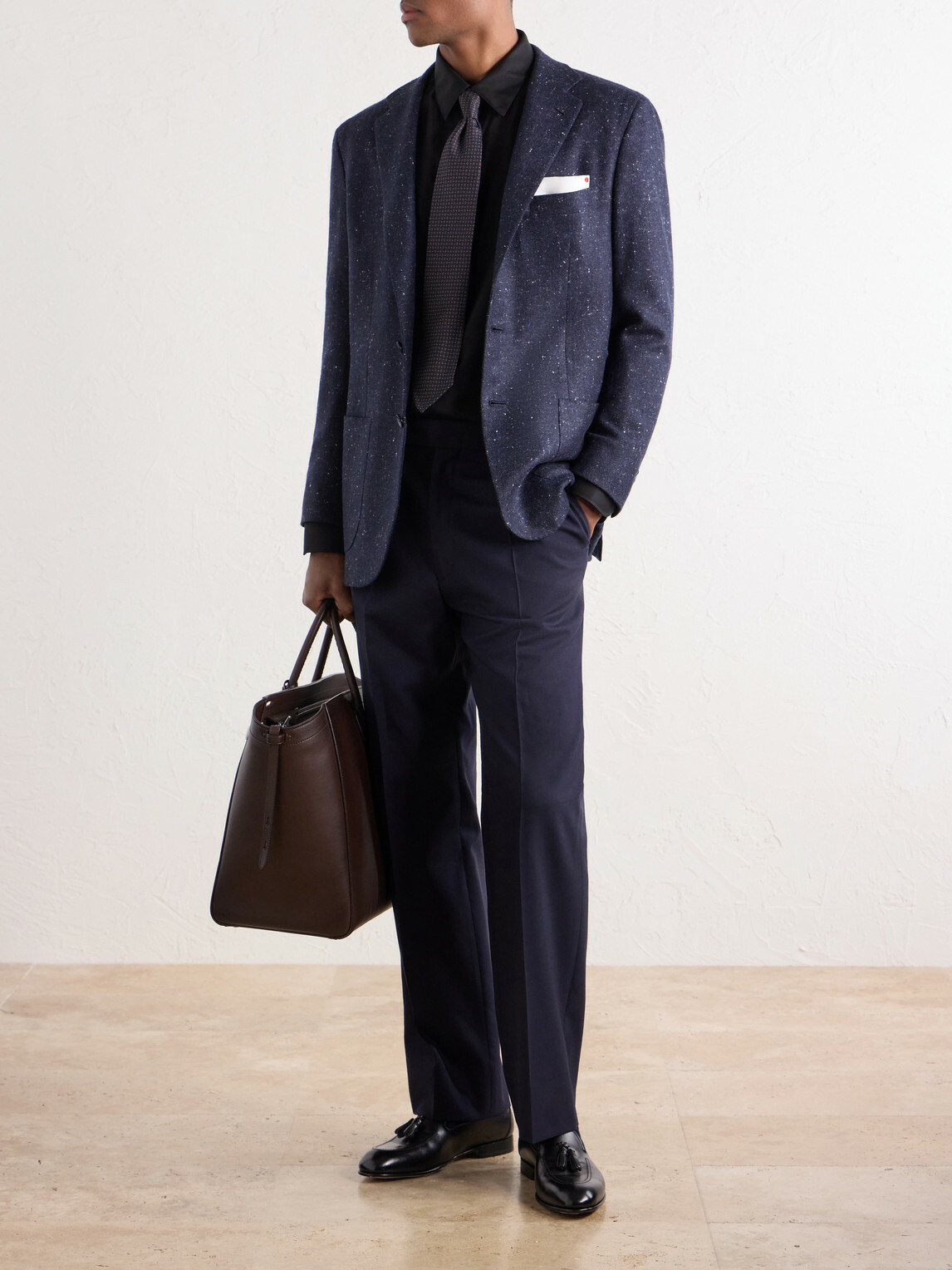 Kiton - Donegal Cashmere-Grain de Poudre Blazer - Blue
