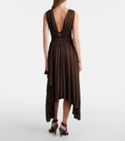 Alaïa Deesse asymmetric jersey midi dress